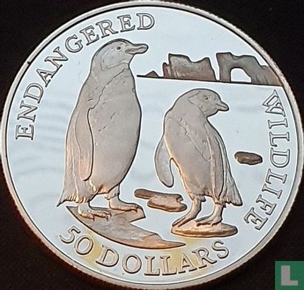 Îles Cook 50 dollars 1991 (BE) "Penguins" - Image 2