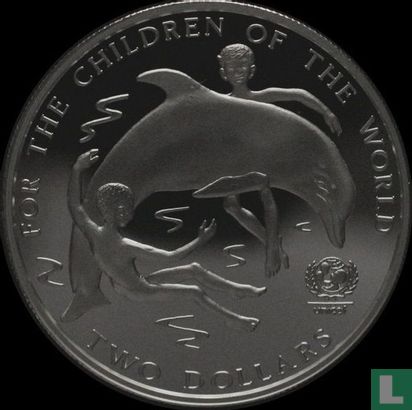 Bahama's 2 dollars 1997 (PROOF) "50 years of UNICEF" - Afbeelding 2