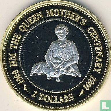Bahamas 2 dollars 2000 (PROOF) "Queen Mother's centenary" - Image 2