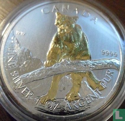 Canada 5 dollars 2012 (gekleurd) "Cougar" - Afbeelding 2