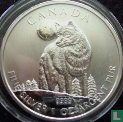Canada 5 dollars 2011 (kleurloos) "Wolf" - Afbeelding 2