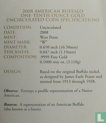 Verenigde Staten 5 dollars 2008 "American Buffalo" - Afbeelding 3