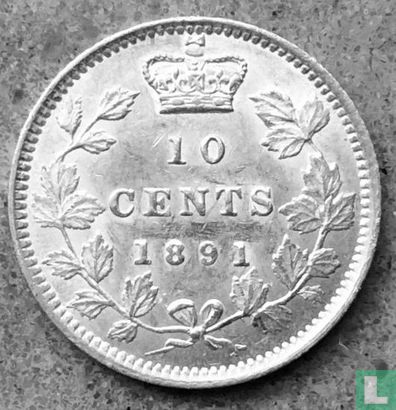 Canada 10 cents 1891 (22 feuilles) - Image 1