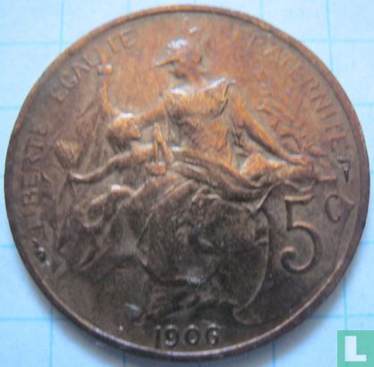 Frankrijk 5 centimes 1906 - Afbeelding 1