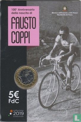 Italië 5 euro 2019 (coincard) "100th anniversary of the birth of Fausto Coppi" - Afbeelding 1