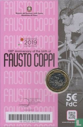 Italië 5 euro 2019 (coincard) "100th anniversary of the birth of Fausto Coppi" - Afbeelding 2