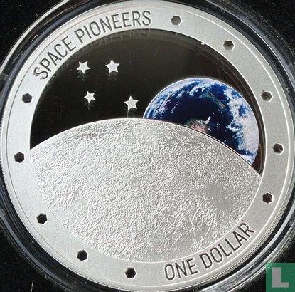 Nieuw-Zeeland 1 dollar 2019 (PROOF) "Space pioneers - 50th anniversary of the moon landing" - Afbeelding 2