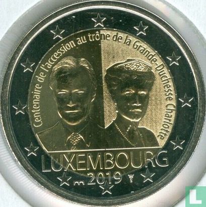 Luxemburg 2 euro 2019 (Sint Servaasbrug) "Centenary Accession to the throne of the Grand Duchess Charlotte" - Afbeelding 1