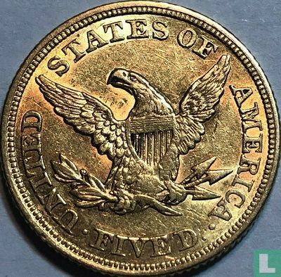 États-Unis 5 dollars 1861 (sans lettre) - Image 2