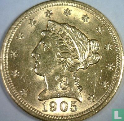United States 2½ dollars 1905 - Image 1