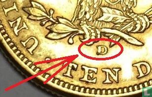 Verenigde Staten 10 dollars 1907 (Liberty head - D) - Afbeelding 3