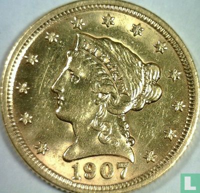 United States 2½ dollars 1907 - Image 1