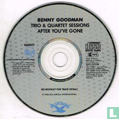 The Original Benny Goodman Trio and Quartet Sessions, Vol. 1 - After You've Gone - Afbeelding 3