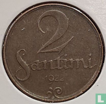 Lettonie 2 santimi 1922 (sans marque d'atelier) - Image 1