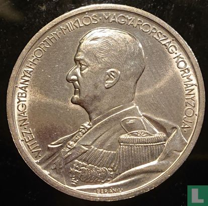 Hongarije 5 pengö 1939 "Admiral Miklós Horthy" - Afbeelding 2