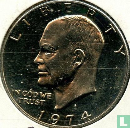 États-Unis 1 dollar 1974 (BE - cuivre recouvert de cuivre-nickel) - Image 1