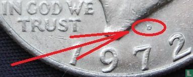États-Unis 1 dollar 1972 (D) - Image 3