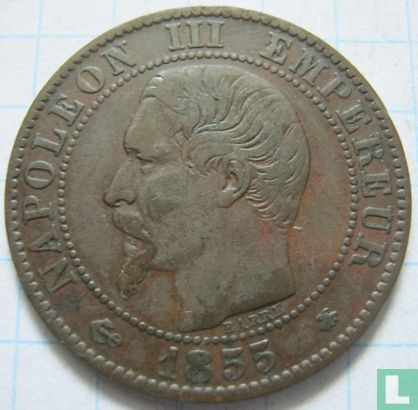 France 5 centimes 1855 (BB - ancre) - Image 1