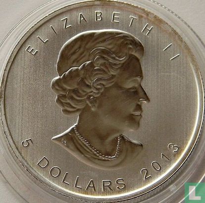 Canada 5 dollars 2013 (gekleurde 25) "25th anniversary Maple Leaf" - Afbeelding 1