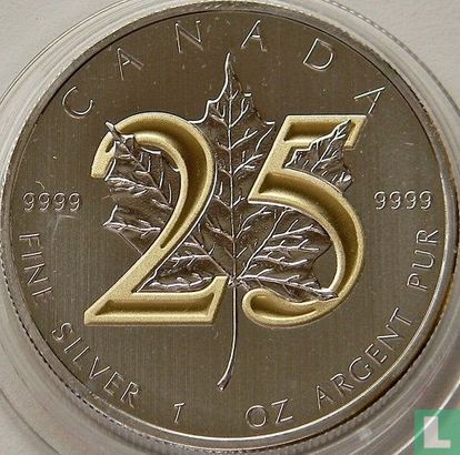 Canada 5 dollars 2013 (gekleurde 25) "25th anniversary Maple Leaf" - Afbeelding 2