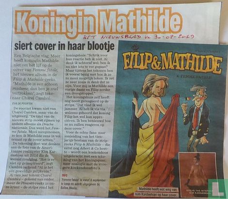 Kiningin Mathilde siert cover in haar blootje 