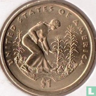 États-Unis 1 dollar 2009 (P) "Native American - Planting corn" - Image 2