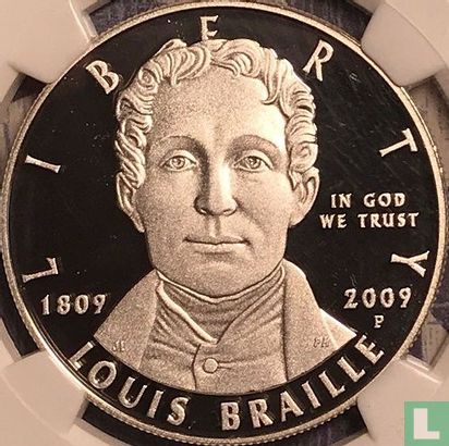 United States 1 dollar 2009 (PROOF) "Bicentenary Birth of Louis Braille" - Image 1