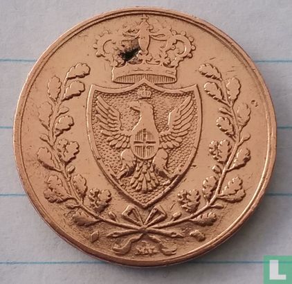 Sardaigne 5 centesimi 1826 (tête d'aigle - L) - Image 2