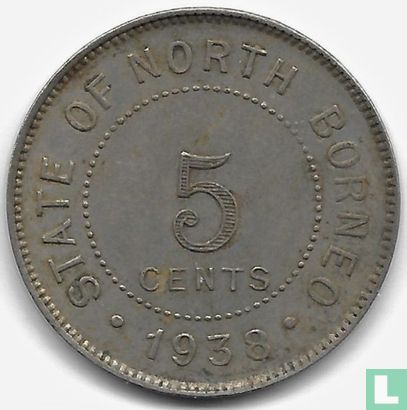 Brits Noord-Borneo 5 cents 1938 - Afbeelding 1