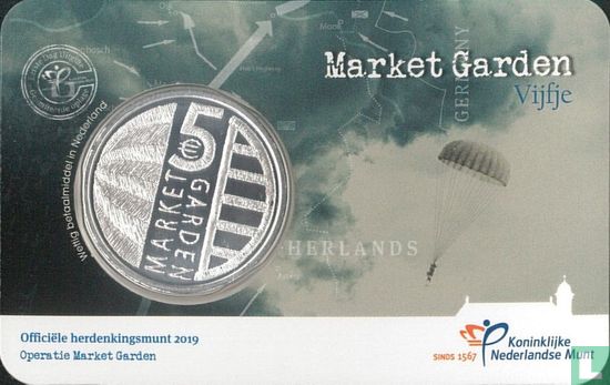 Niederlande 5 Euro 2019 (Coincard - erster Tag der Ausgabe) "75 years Operation Market Garden" - Bild 2