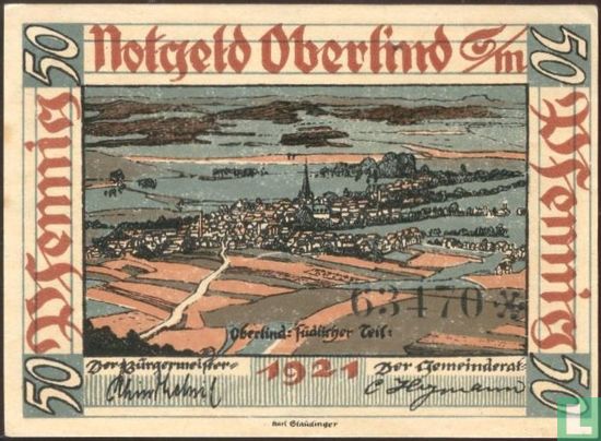 Oberlind, Gemeinde - 50 pfennig (2) 1921 - Afbeelding 2