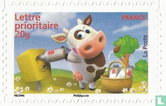 Cow posting Milk Bottles