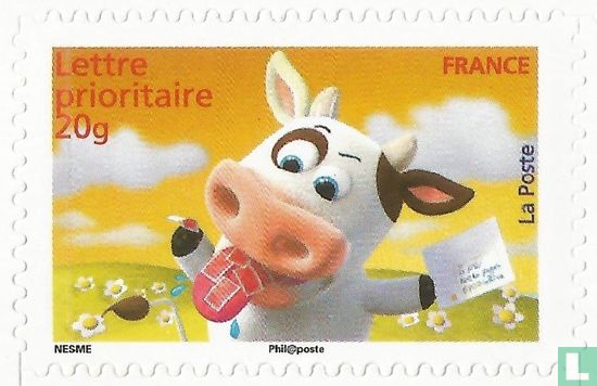Cow licking Stamps