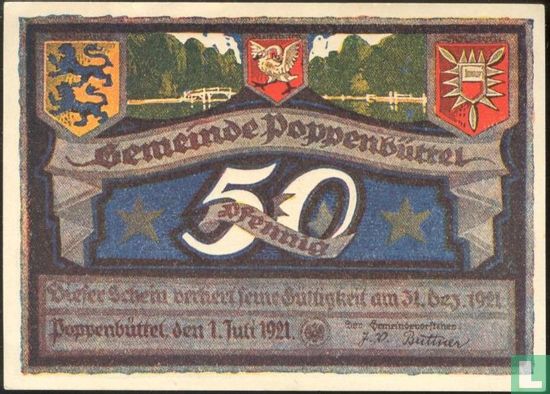 Poppenbuttel, Gemeinde - 50 pfennig (2) 1921 - Image 1
