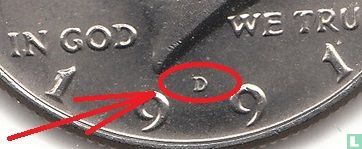 Verenigde Staten ½ dollar 1991 (D) - Afbeelding 3