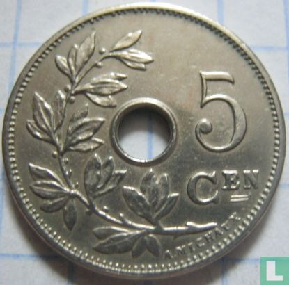 België 5 centimes 1907 (NLD) - Afbeelding 2