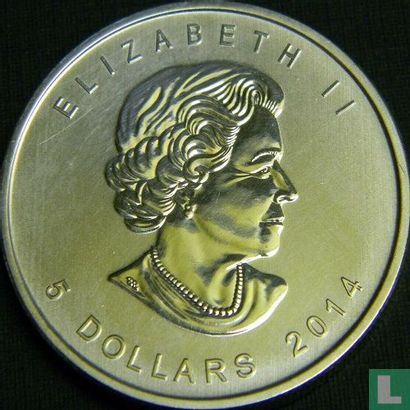 Canada 5 dollars 2014 (gekleurd) "Peregrine falcon" - Afbeelding 1
