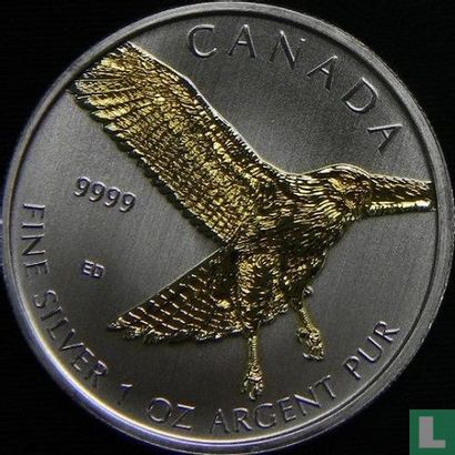 Canada 5 dollars 2015 (coloré) "Red tailed hawk" - Image 2