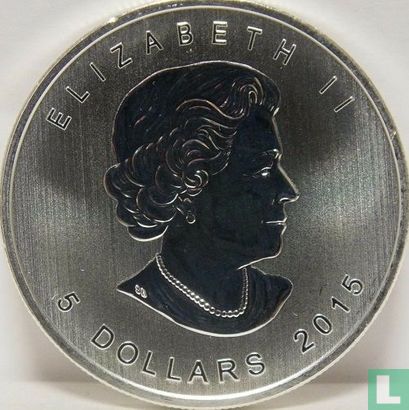 Canada 5 dollars 2015 (kleurloos) "Red tailed hawk" - Afbeelding 1