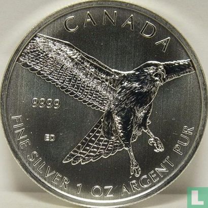 Canada 5 dollars 2015 (non coloré) "Red tailed hawk" - Image 2