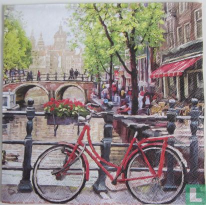 Servet rode fiets tegen brugleuning - Image 1
