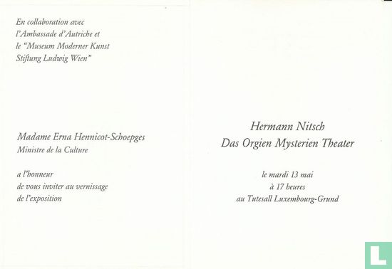 Uitnodiging vernissage Hermann Nitsch tentoonstelling - Afbeelding 2