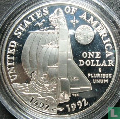 États-Unis 1 dollar 1992 (BE) "Columbus quincentenary of America's discovery" - Image 2
