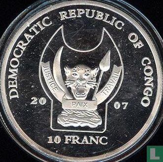 Kongo-Kinshasa 10 Franc 2007 (PP) "Endangered wildlife - Leopard" - Bild 1