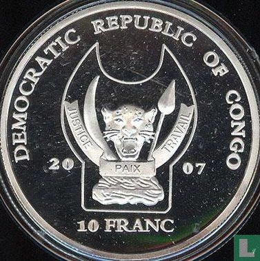 Congo-Kinshasa 10 francs 2007 (PROOF) "Endangered wildlife - Elephant" - Image 1