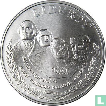 United States 1 dollar 1991 "50th anniversary Mount Rushmore national memorial" - Image 1
