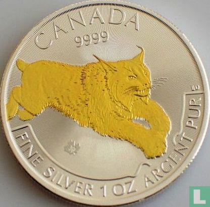 Canada 5 dollars 2017 (partial gold plated) "Lynx" - Image 2