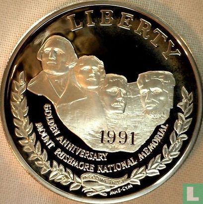 Vereinigte Staaten 1 Dollar 1991 (PP) "50th anniversary Mount Rushmore national memorial" - Bild 1