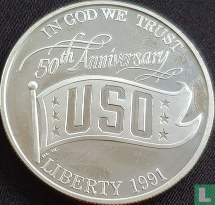 Vereinigte Staaten 1 Dollar 1991 (PP) "50th anniversary of the United Service Organizations" - Bild 1