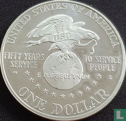 Verenigde Staten 1 dollar 1991 (PROOF) "50th anniversary of the United Service Organizations" - Afbeelding 2